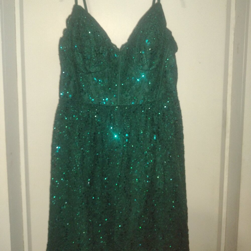 Dark green short formal party prom special occasion dress